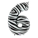 34" Number 6 Zebra Stripes