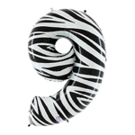 34" Number 9 Zebra Stripe