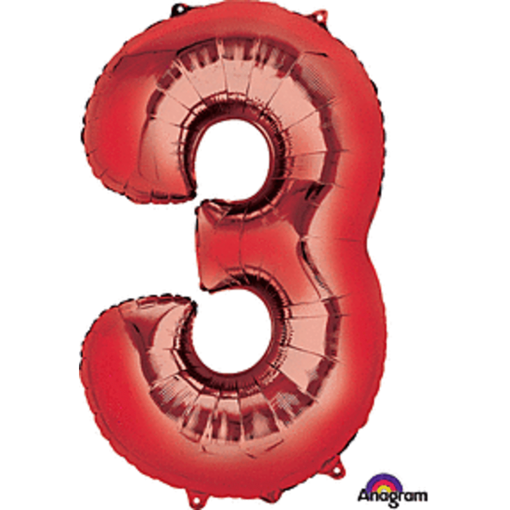 34" Number 3 Red