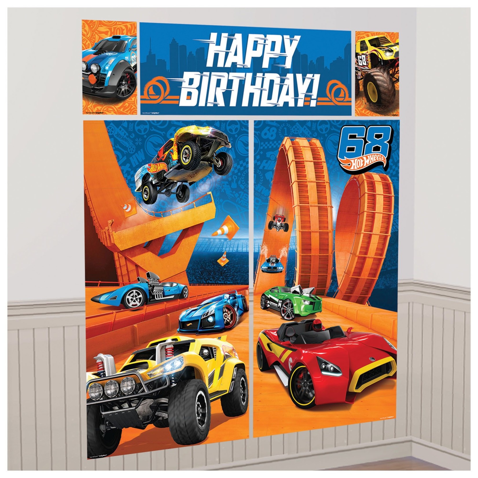 Hot Wheels Wild Racer Scene Setters® Wall Decorating Kit