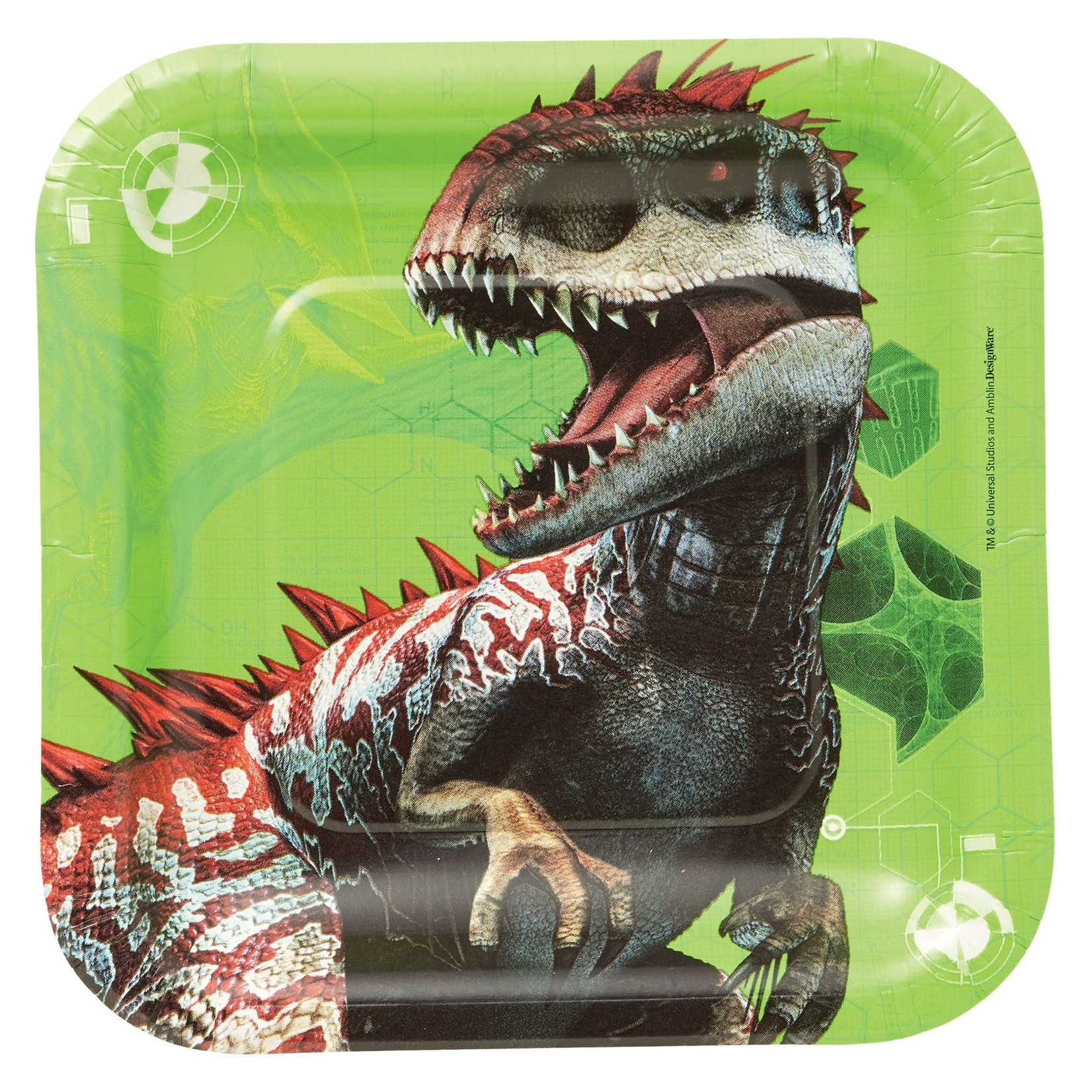 Jurassic World Square Plates, 7"