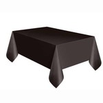 Black Solid Rectangular Plastic Table Cover  54" x 108"