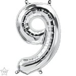16" Number 9 Silver