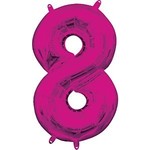 16" Number 8 Pink