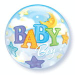 22" Baby Boy Moon/Stars Bubble