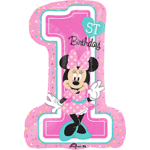 28" Minnie 1st Birthday Shape