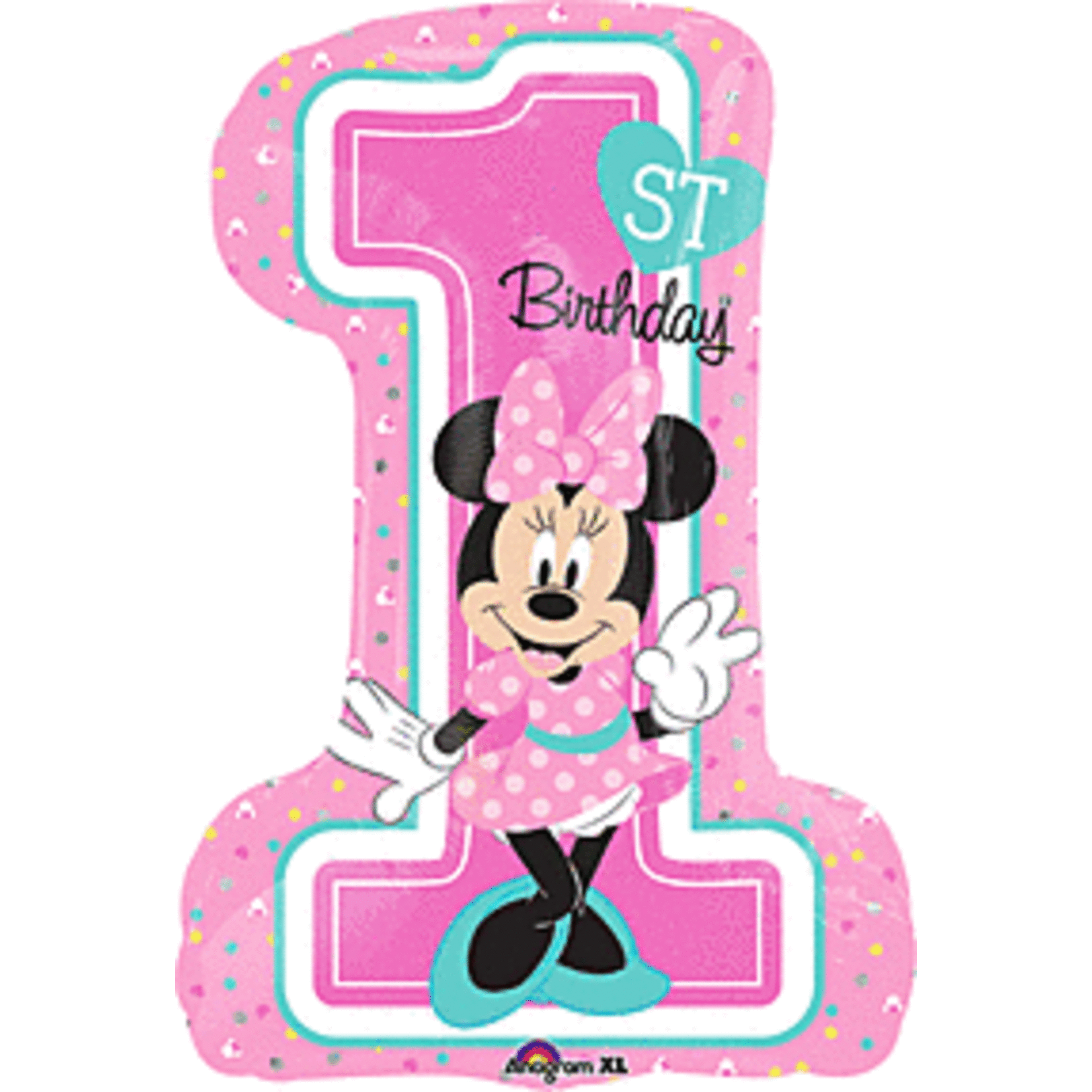 28" Minnie 1st Birthday Shape