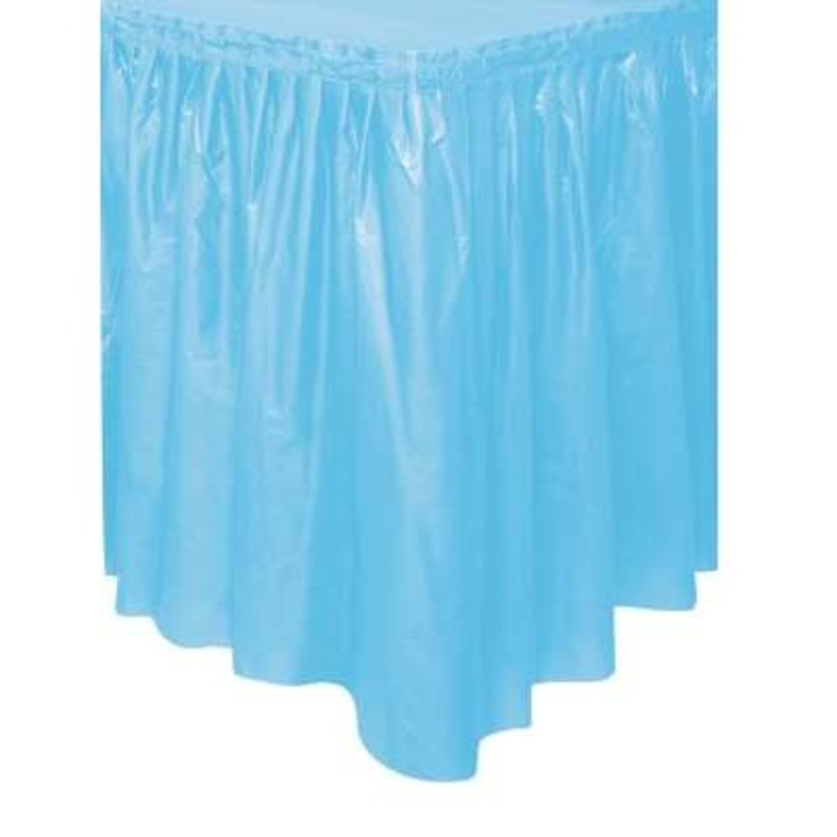 Powder Blue Solid Plastic Table Skirt  29"x14ft