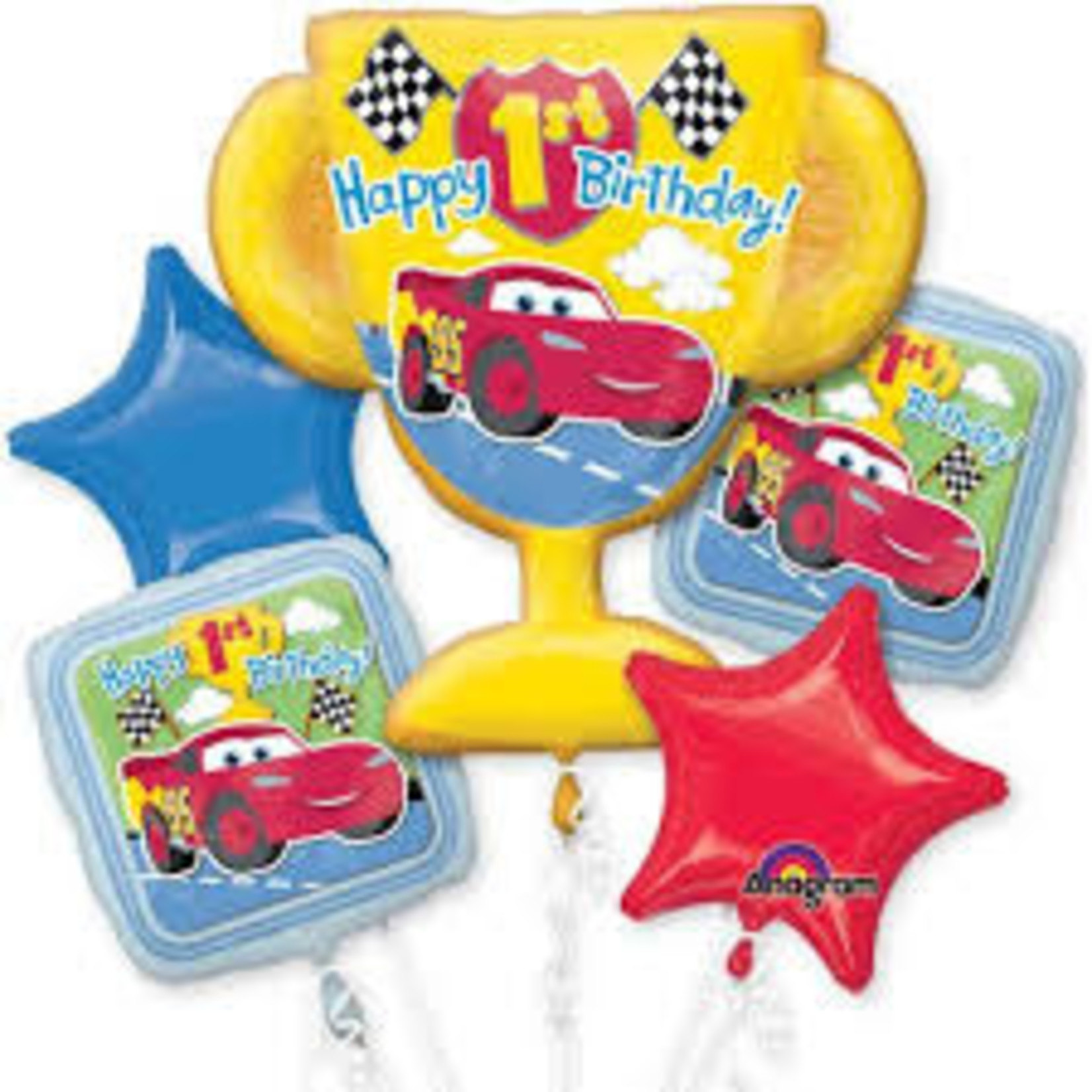 Lightning McQueen Trophy 1st Birthday Bouquet