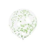 12" Clear Green Confetti