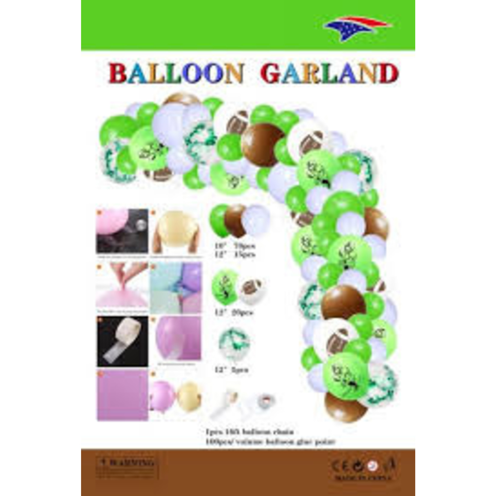 Green Football Themed Balloon Garland