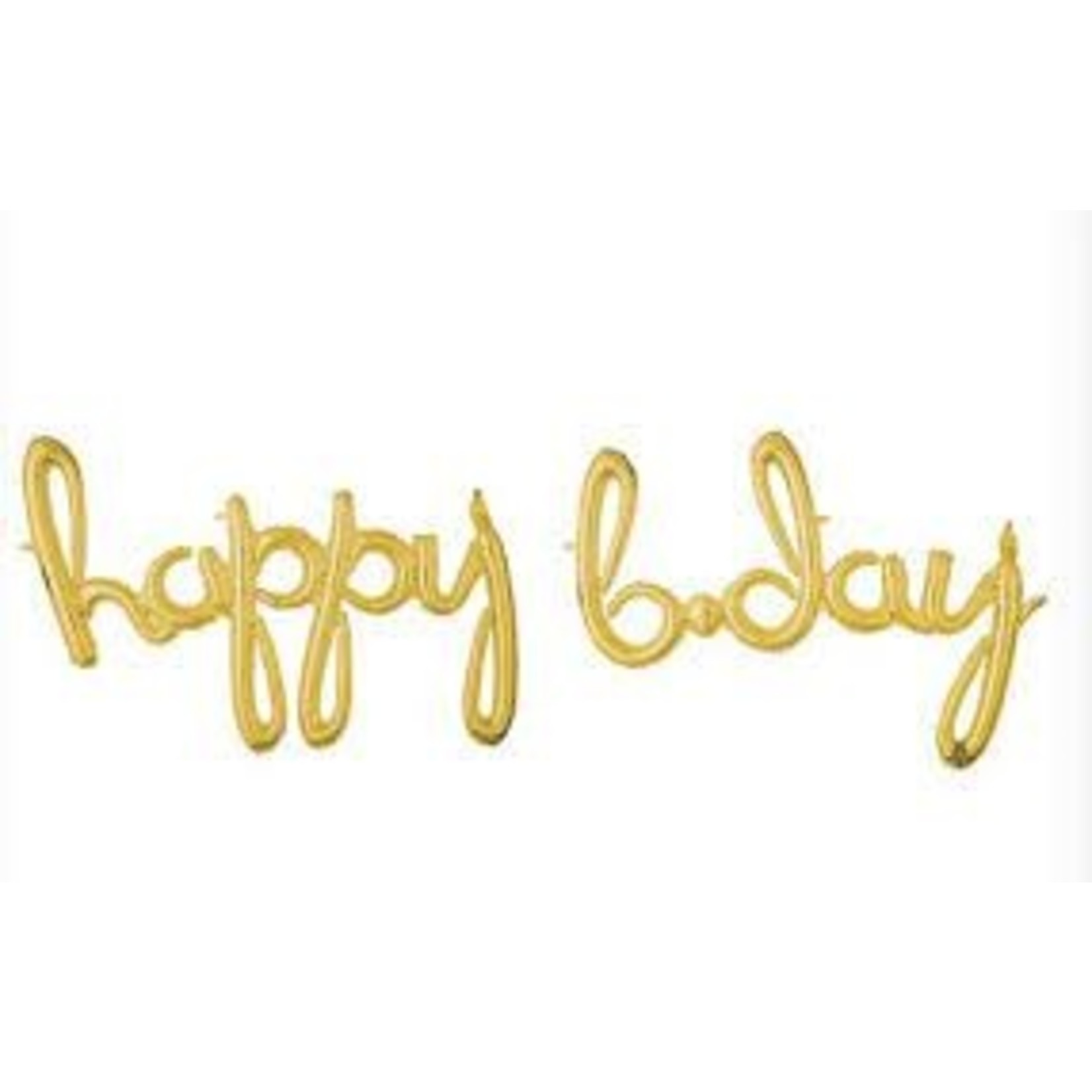 Gold "happy bday" Balloon Banner