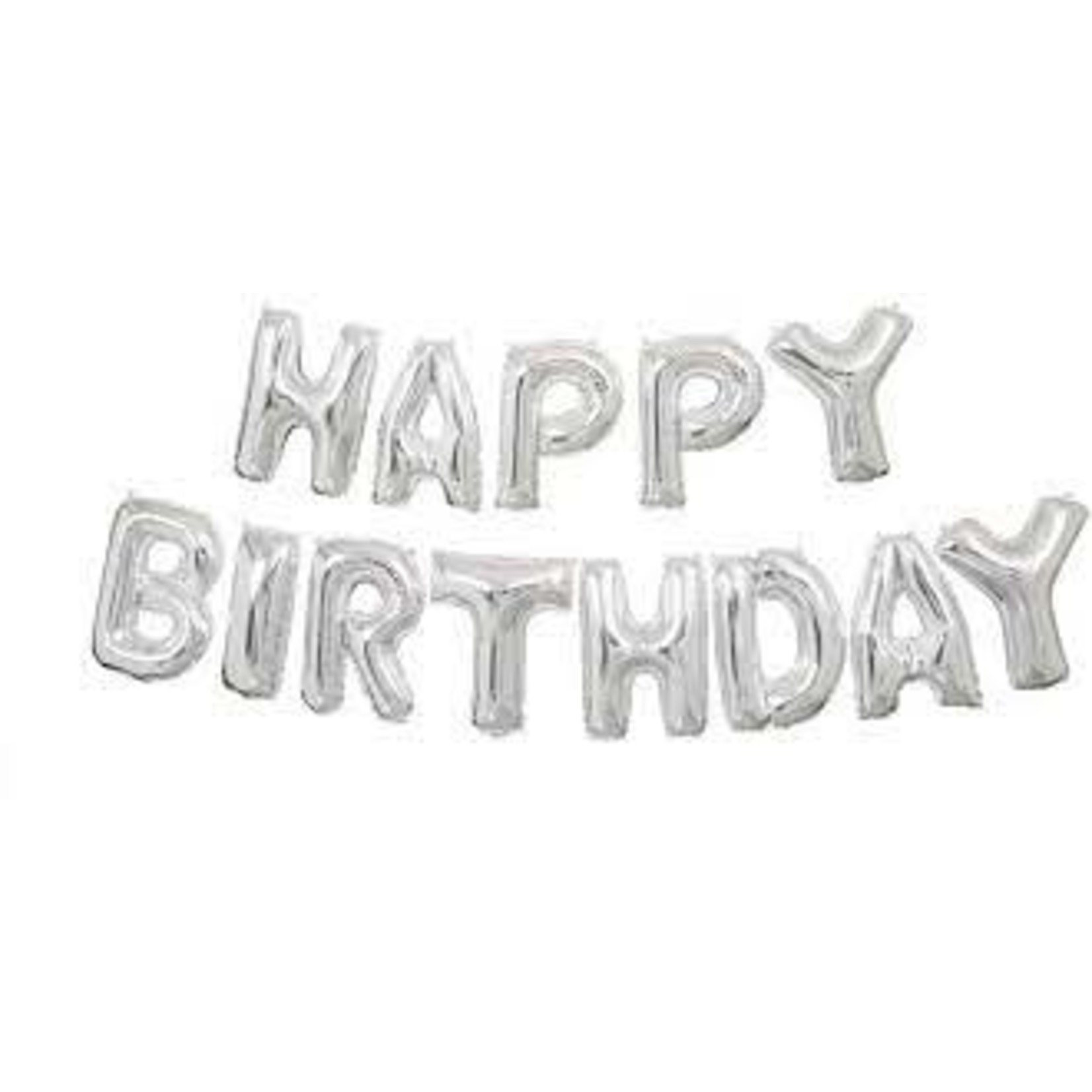 14" Silver 'Happy Birthday' Balloon Banner