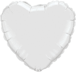 18'' White Heart Foil Balloon