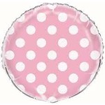 18" Round Lovely Pink Polka Dot Foil Balloon