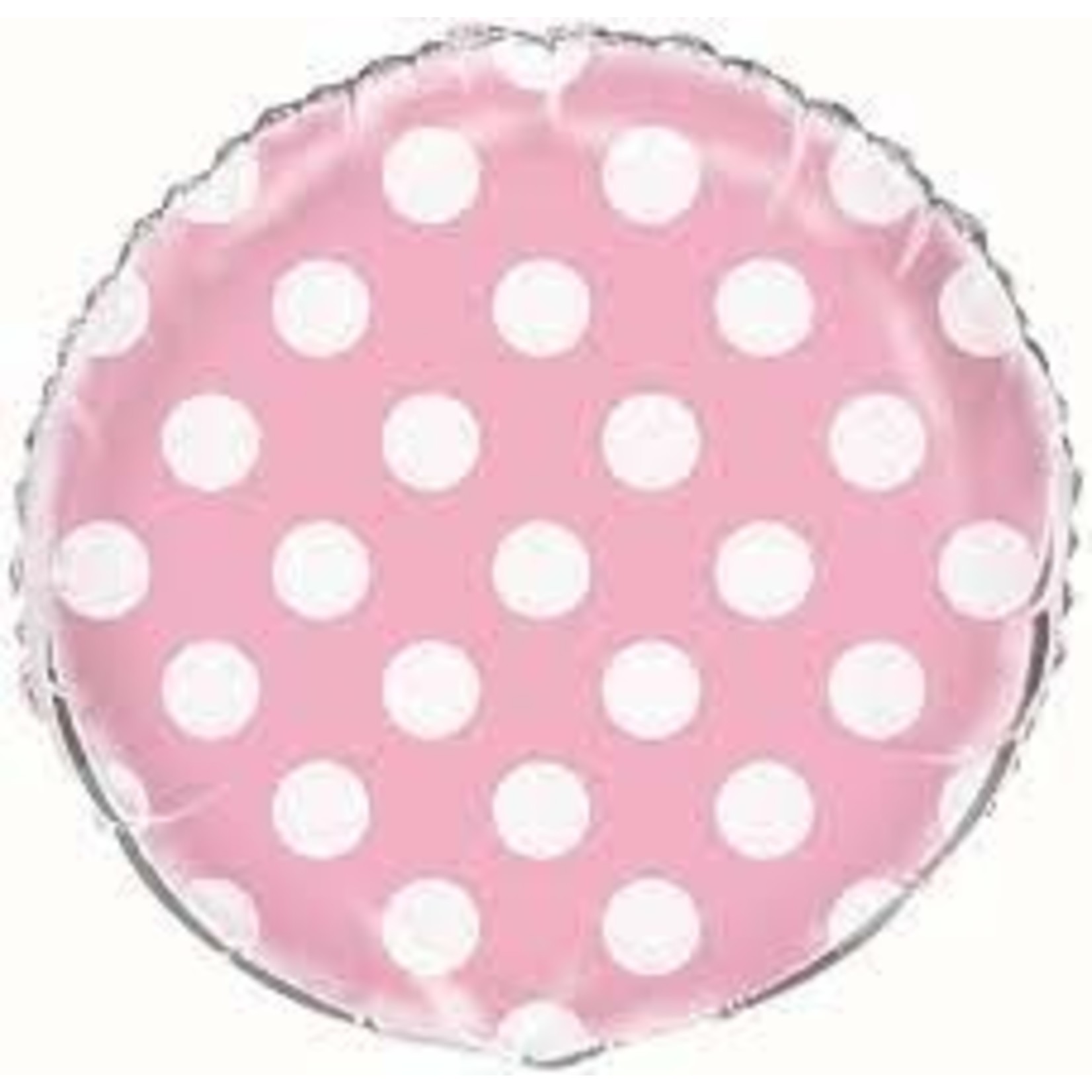 18" Round Lovely Pink Polka Dot Foil Balloon
