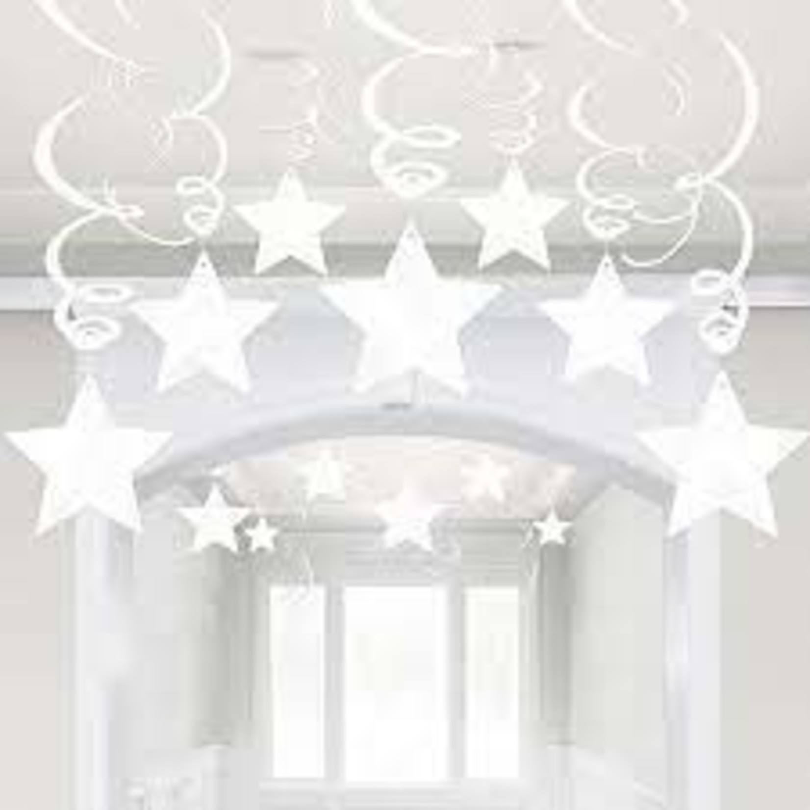 White Star Swirl Decorations