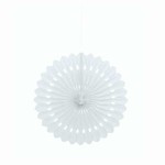 White Solid 16" Tissue Paper Fan