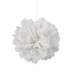 White Mini Puff Tissue Decorations  3ct