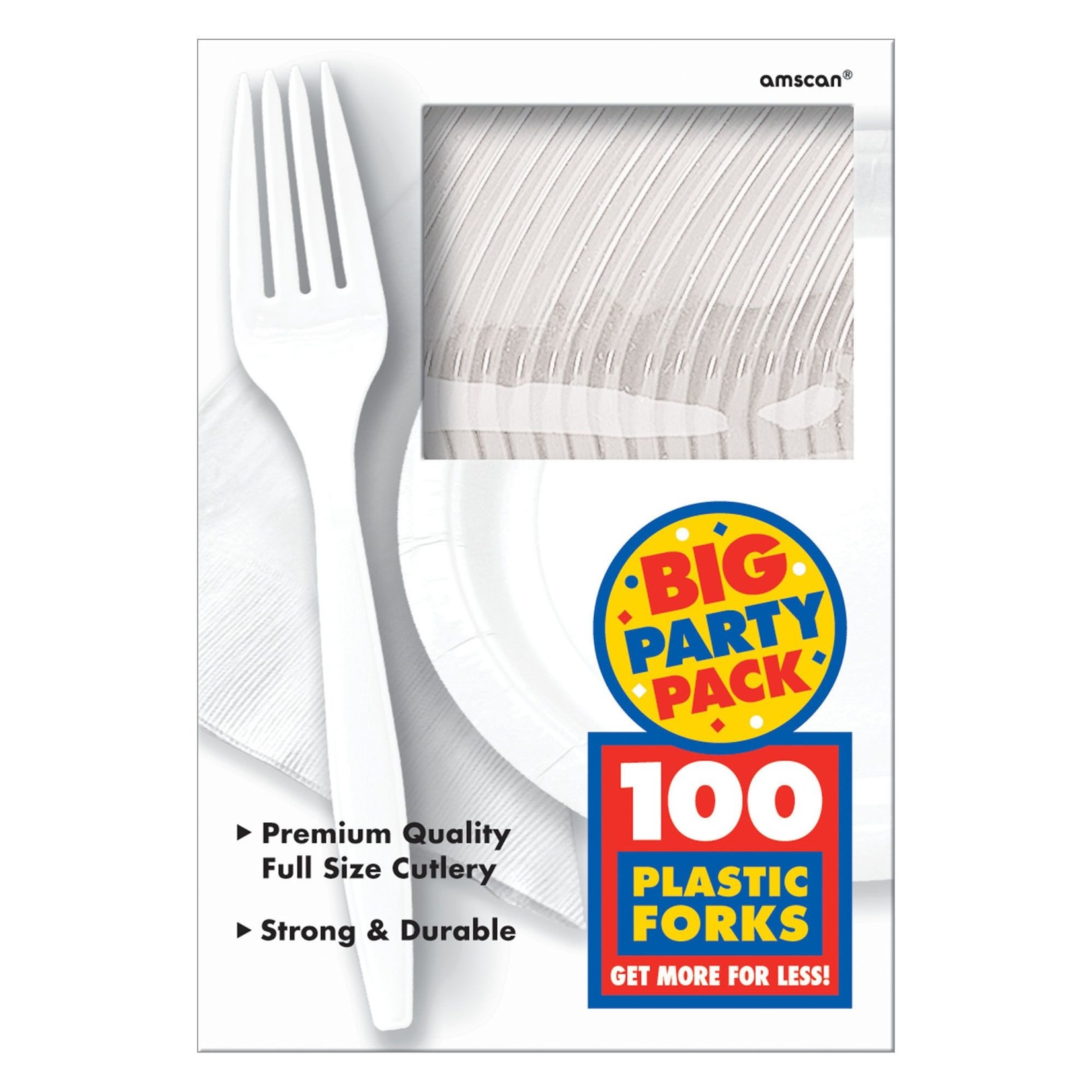 100ct White Plastic Forks