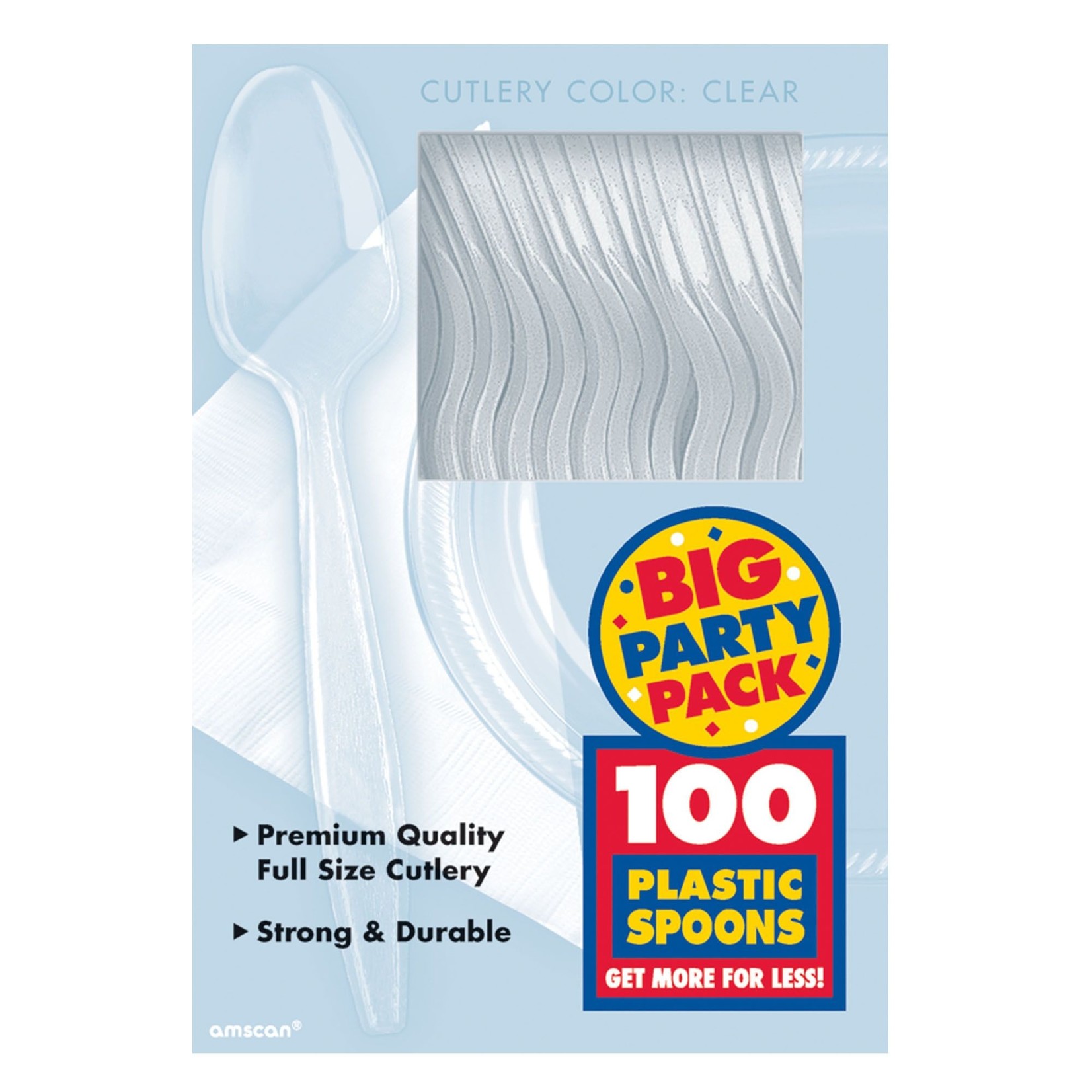 Big Party Pack Clear Plastic Spoons
