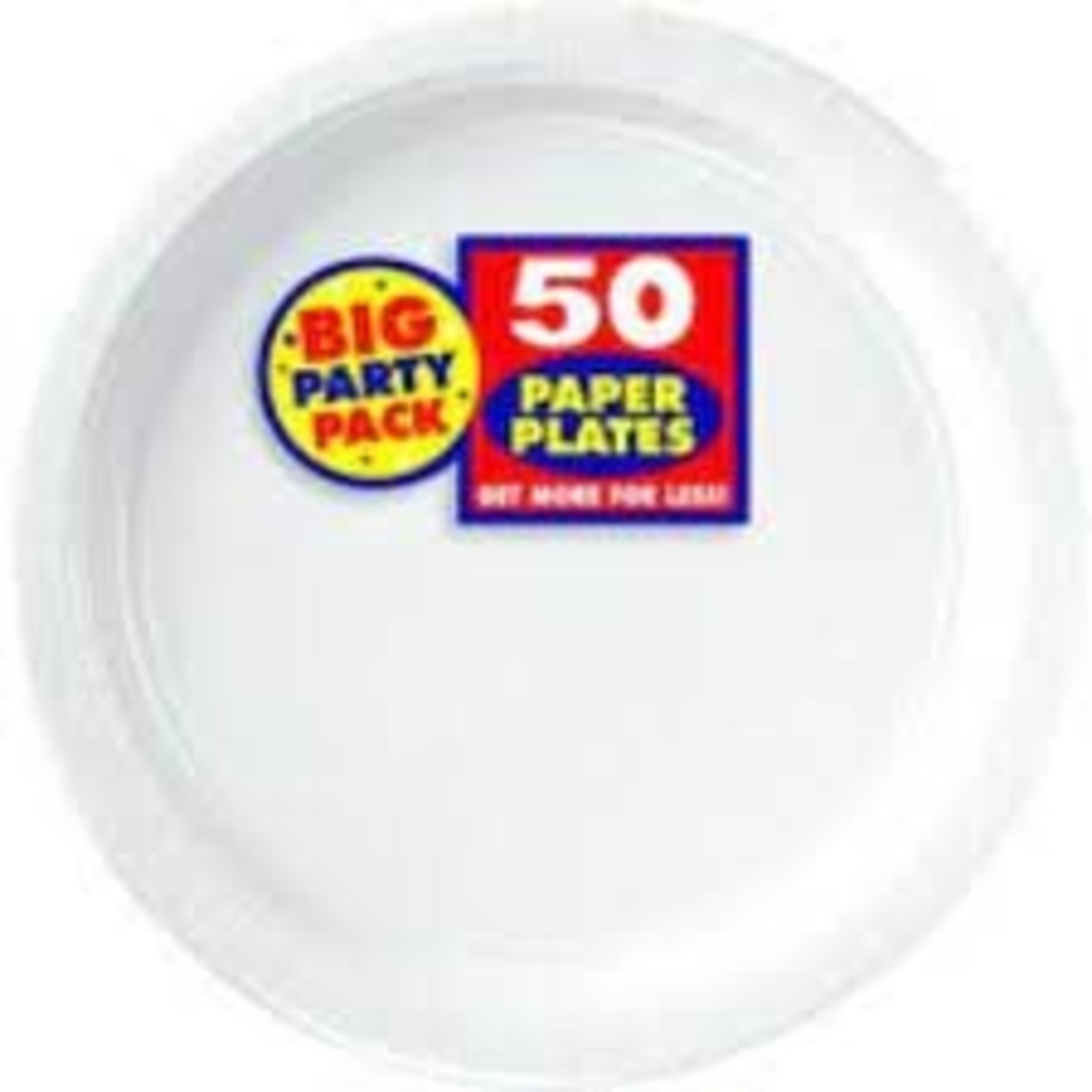 7" Round White Big Party Pack Paper Plates