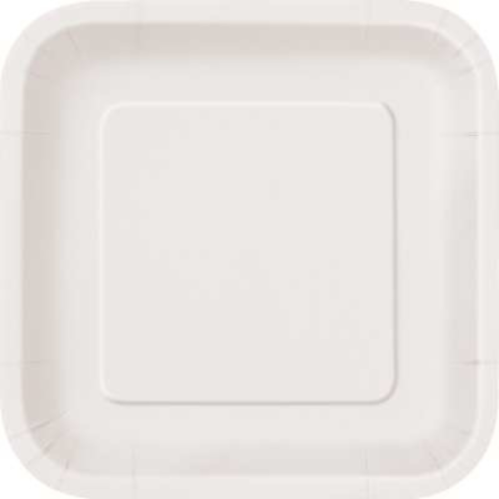 White Solid Square 9" Dinner Plates  14ct