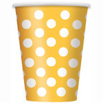 Sunflower Yellow Dots 12oz Paper Cups  6ct