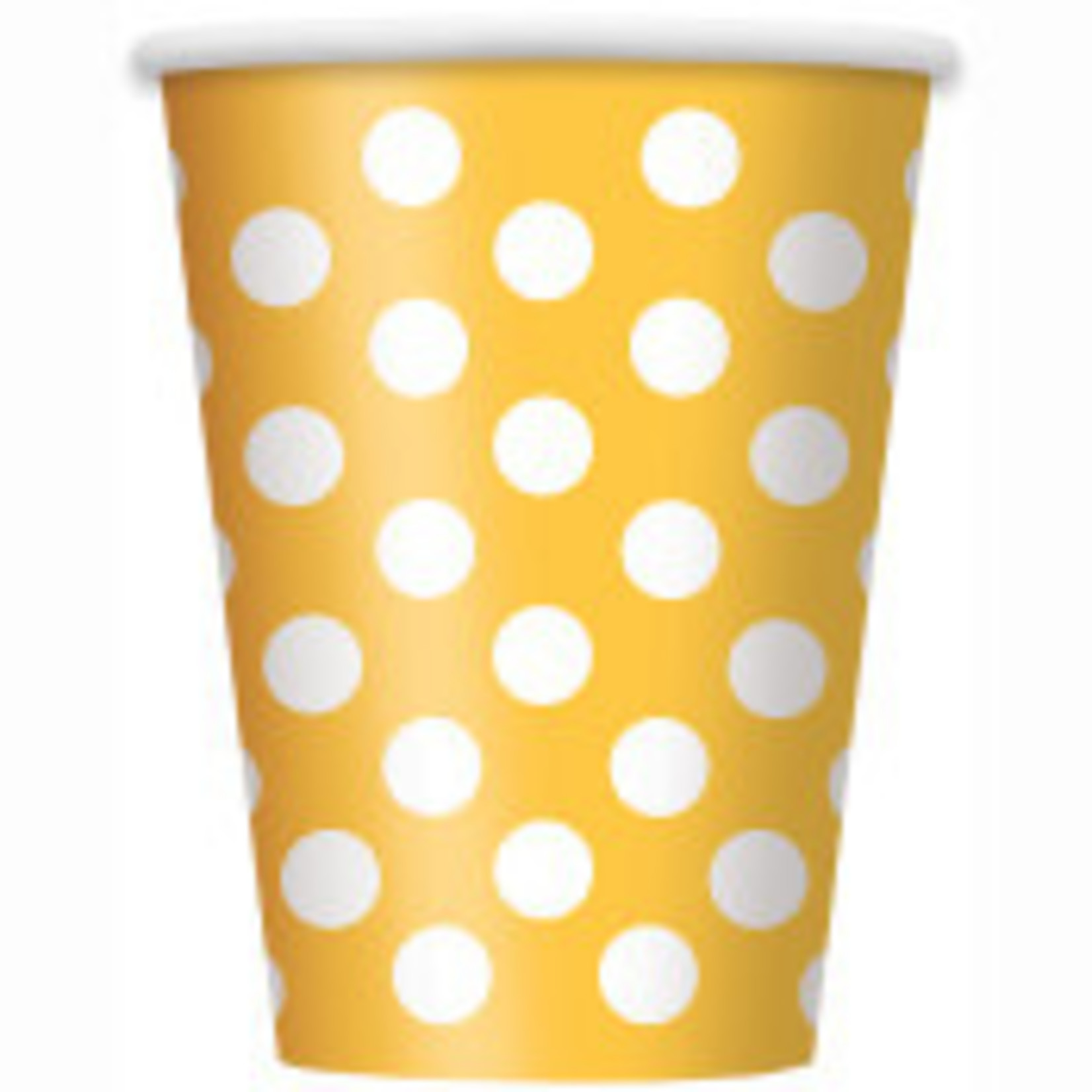 Sunflower Yellow Dots 12oz Paper Cups  6ct