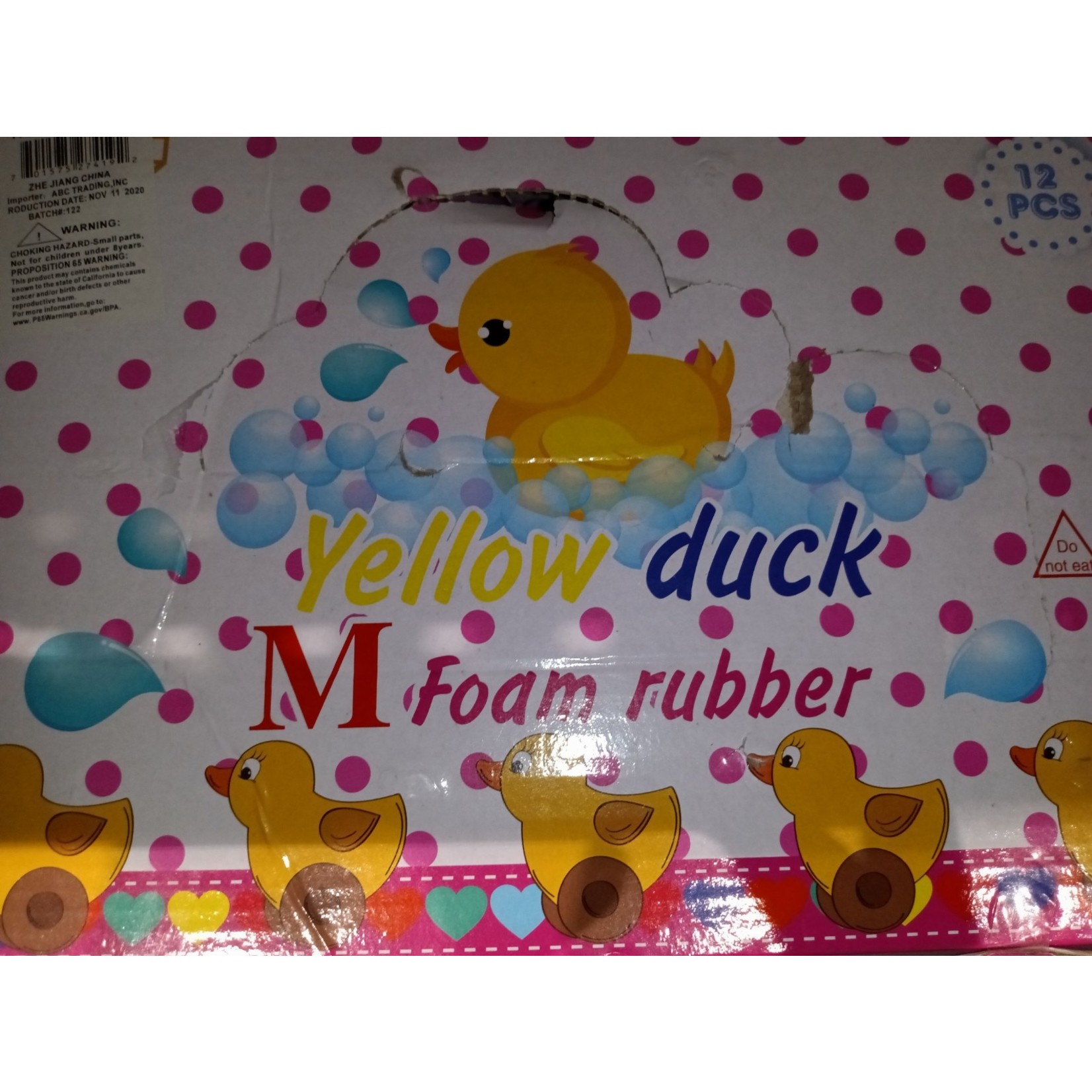 Yellow Duck Foam Rubber 12ct