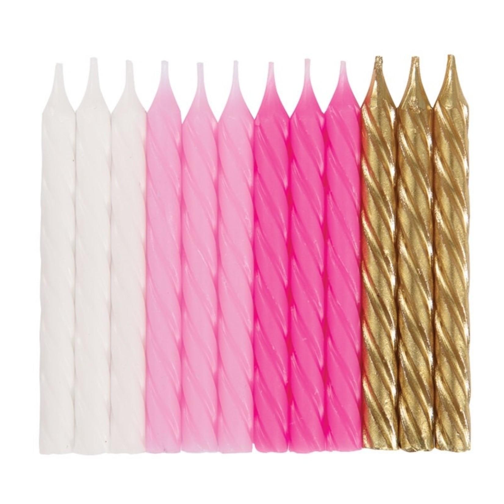 White, Pink, Gold Candles 24ct