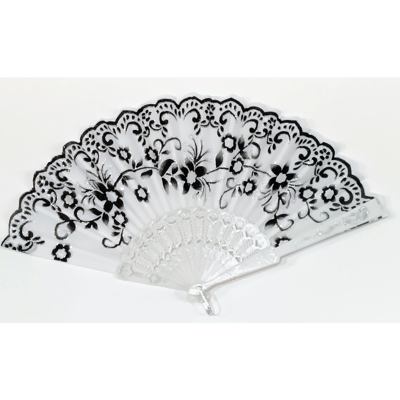 White, Black, & Silver Fans 12ct