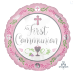 Anagram 18in First Communion Pink Balloon