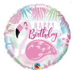 Qualatex 18in Happy Birthday Pink Flamingo