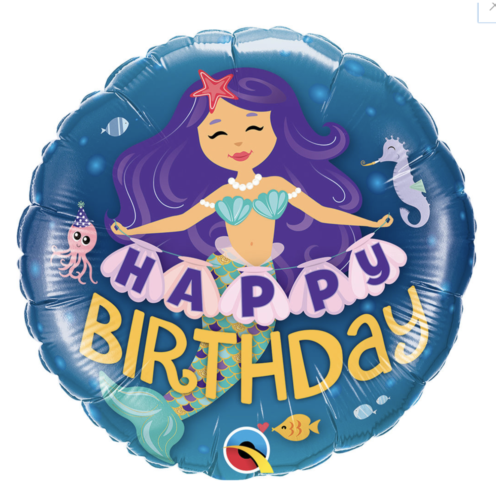 Qualatex 18" Happy Bday Mermaid Balloon