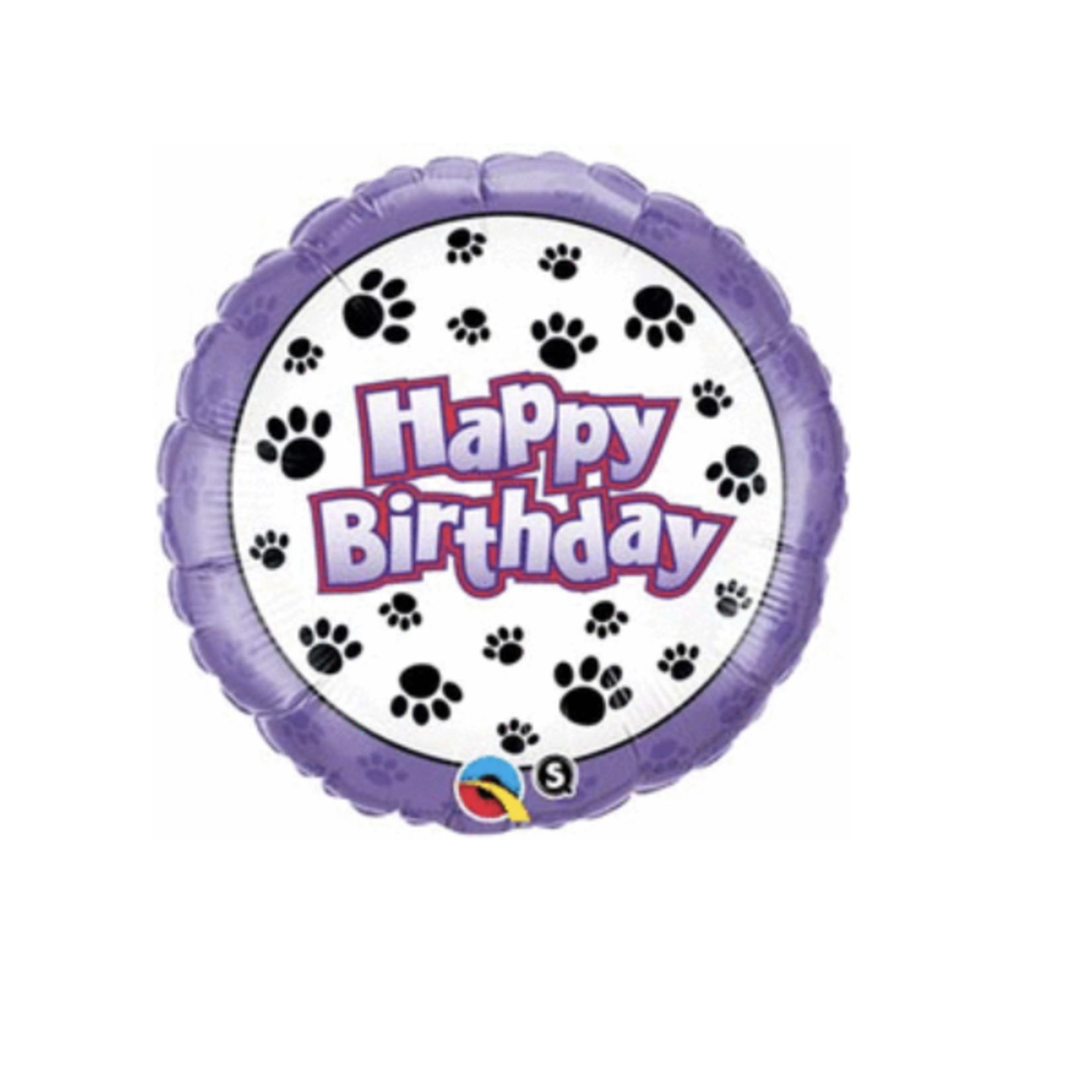 Qualatex 18in Happy Bday Paw Prints Balloon