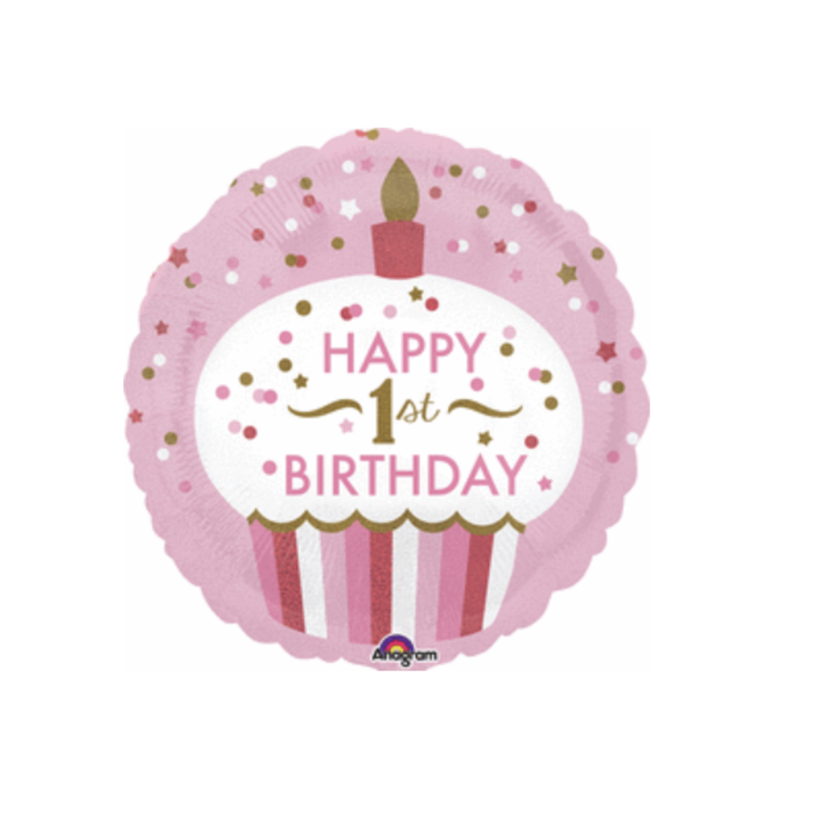 Anagram 18in Happy 1st Bday Cupcake Balloon