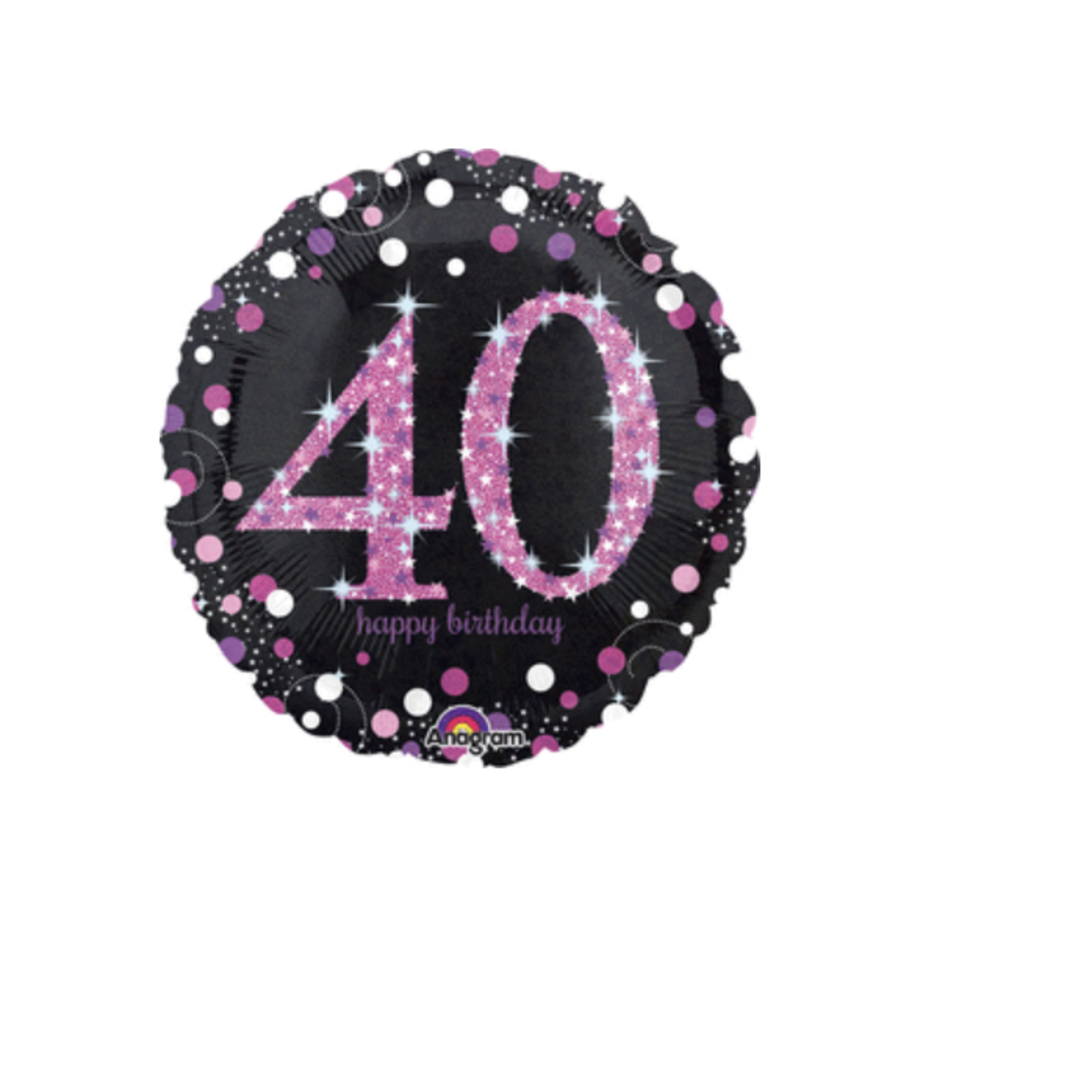 Anagram 18" Happy 40 Birthday Holographic  Balloon