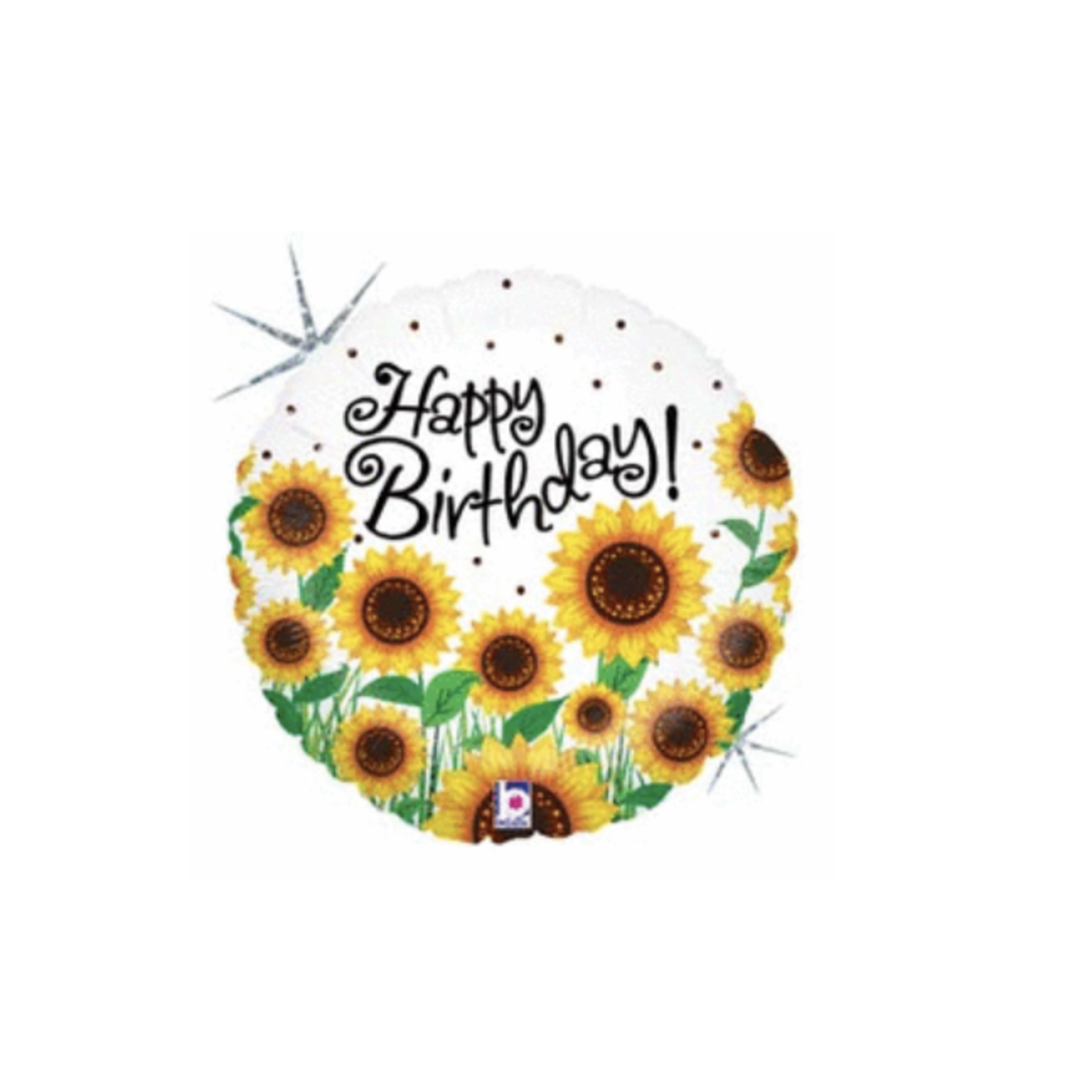 18in Happy Birthday Sunflower Balloon