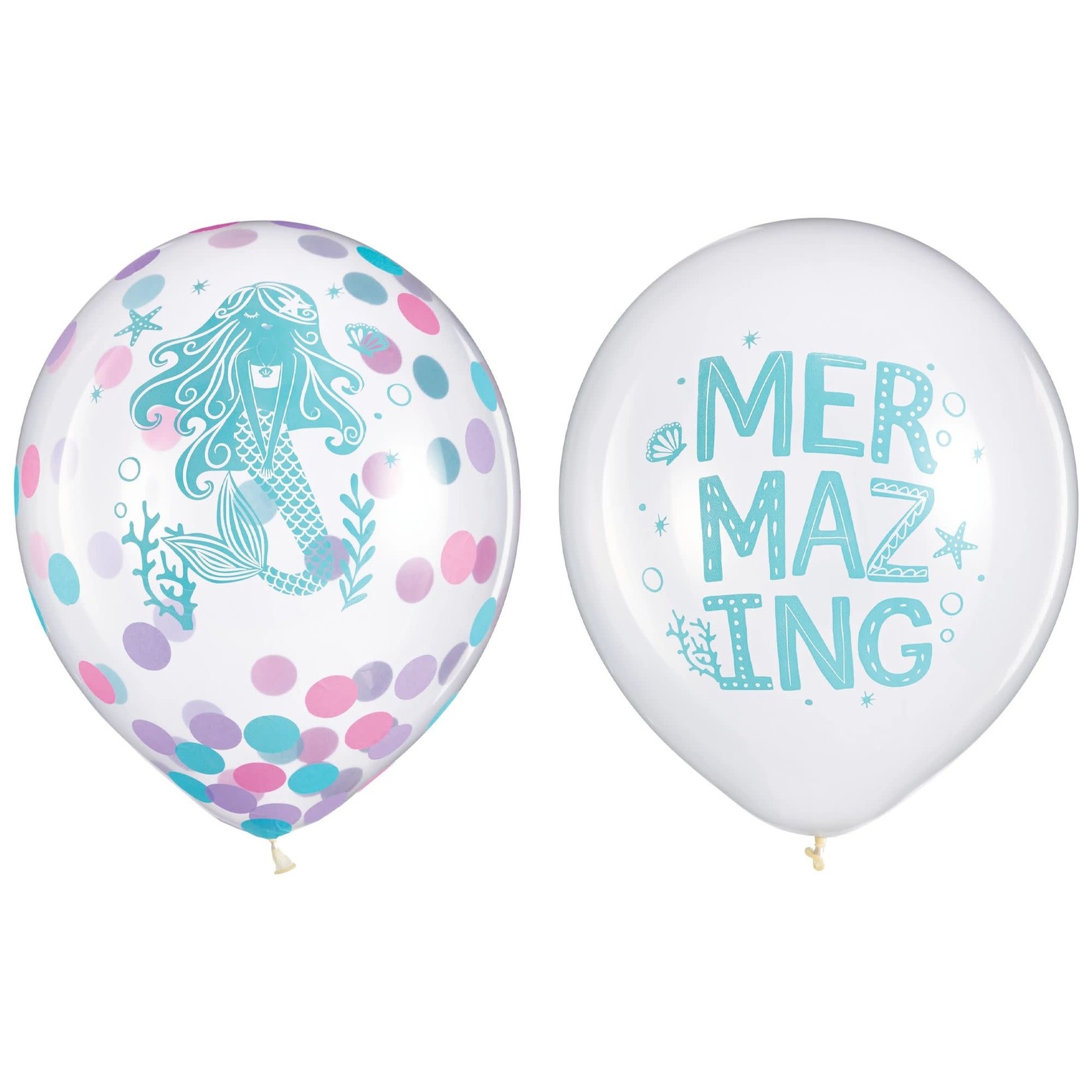 Shimmering Mermaids Latex Confetti Balloon