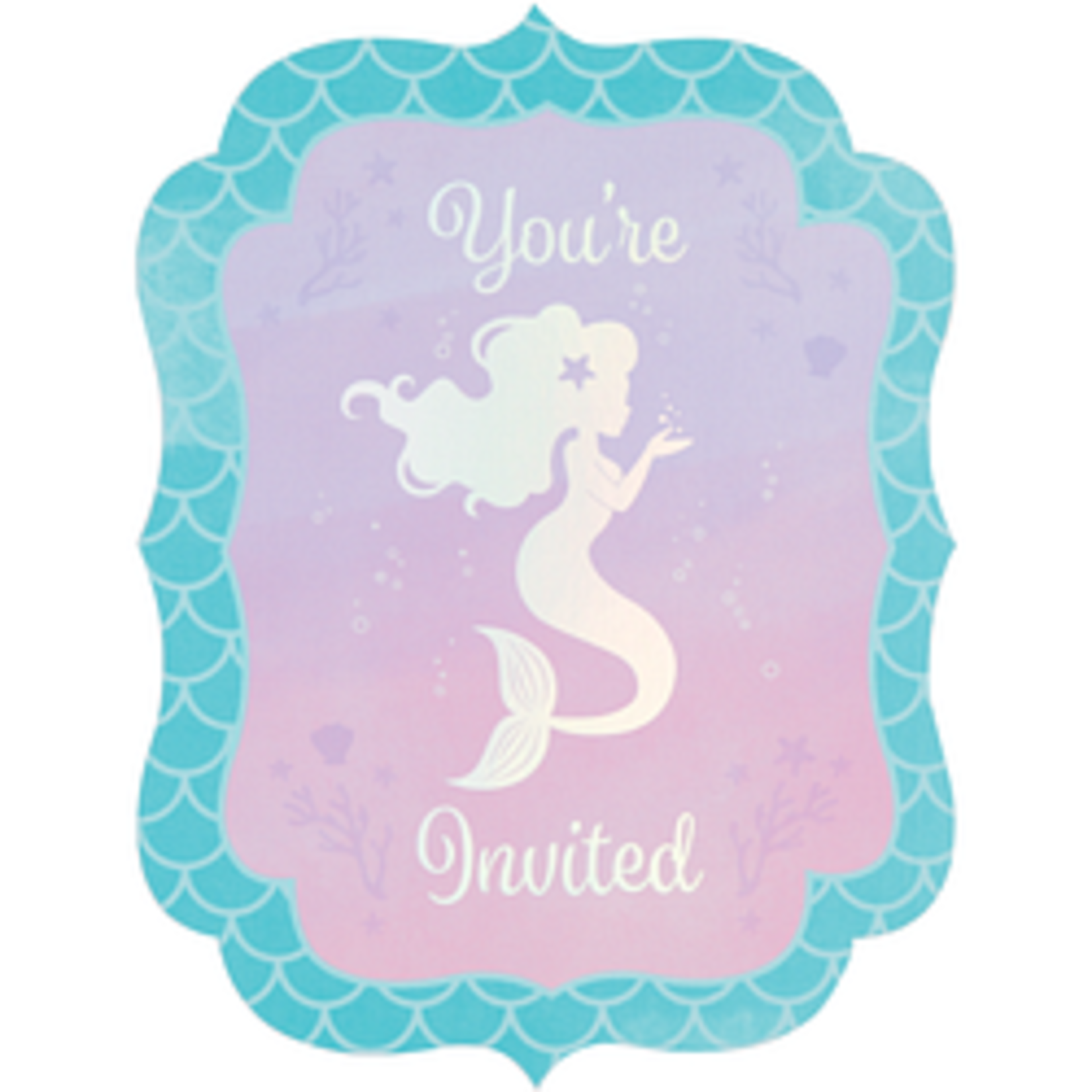 Mermaid Invitations 8pcs