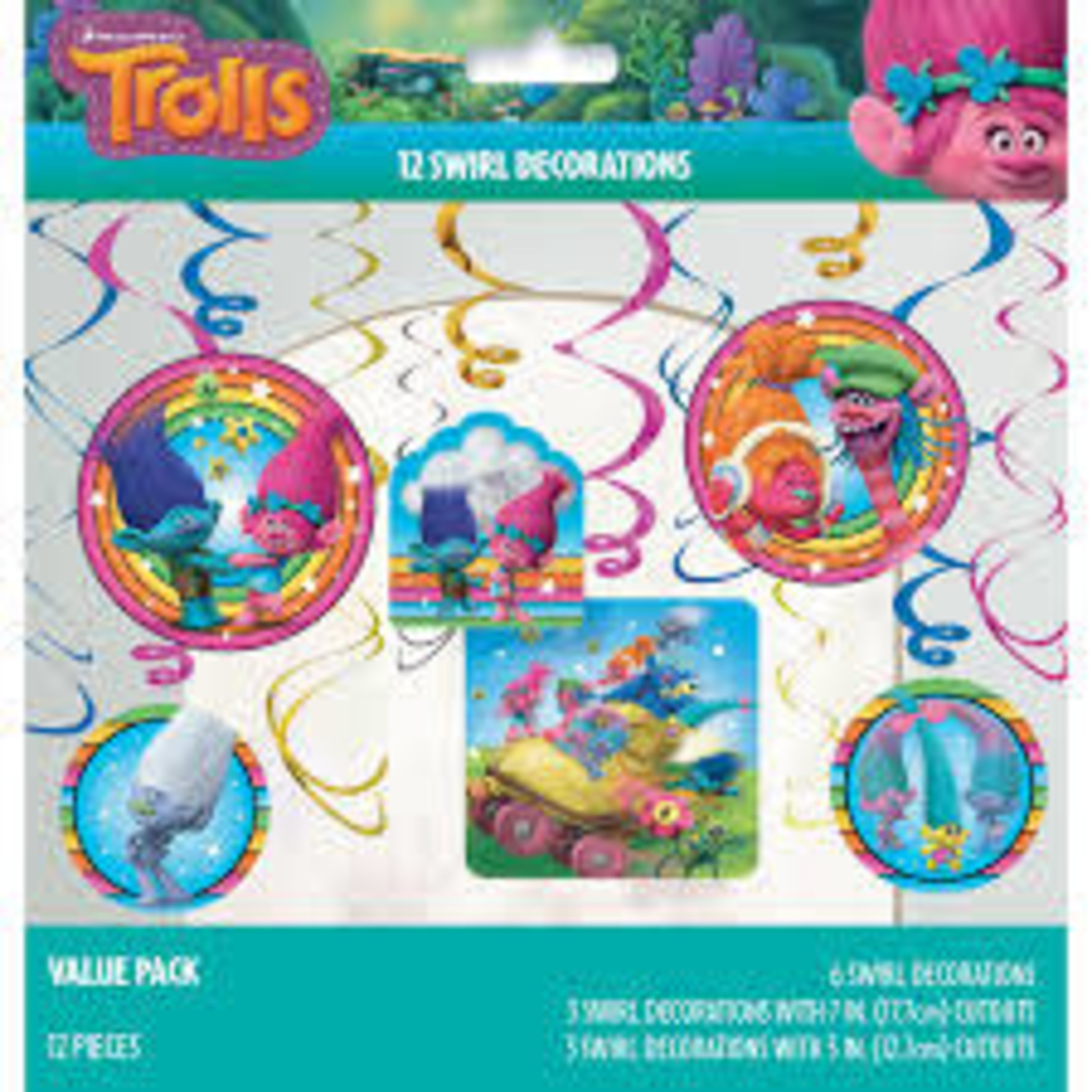 Trolls Swirl Decorations 12pcs