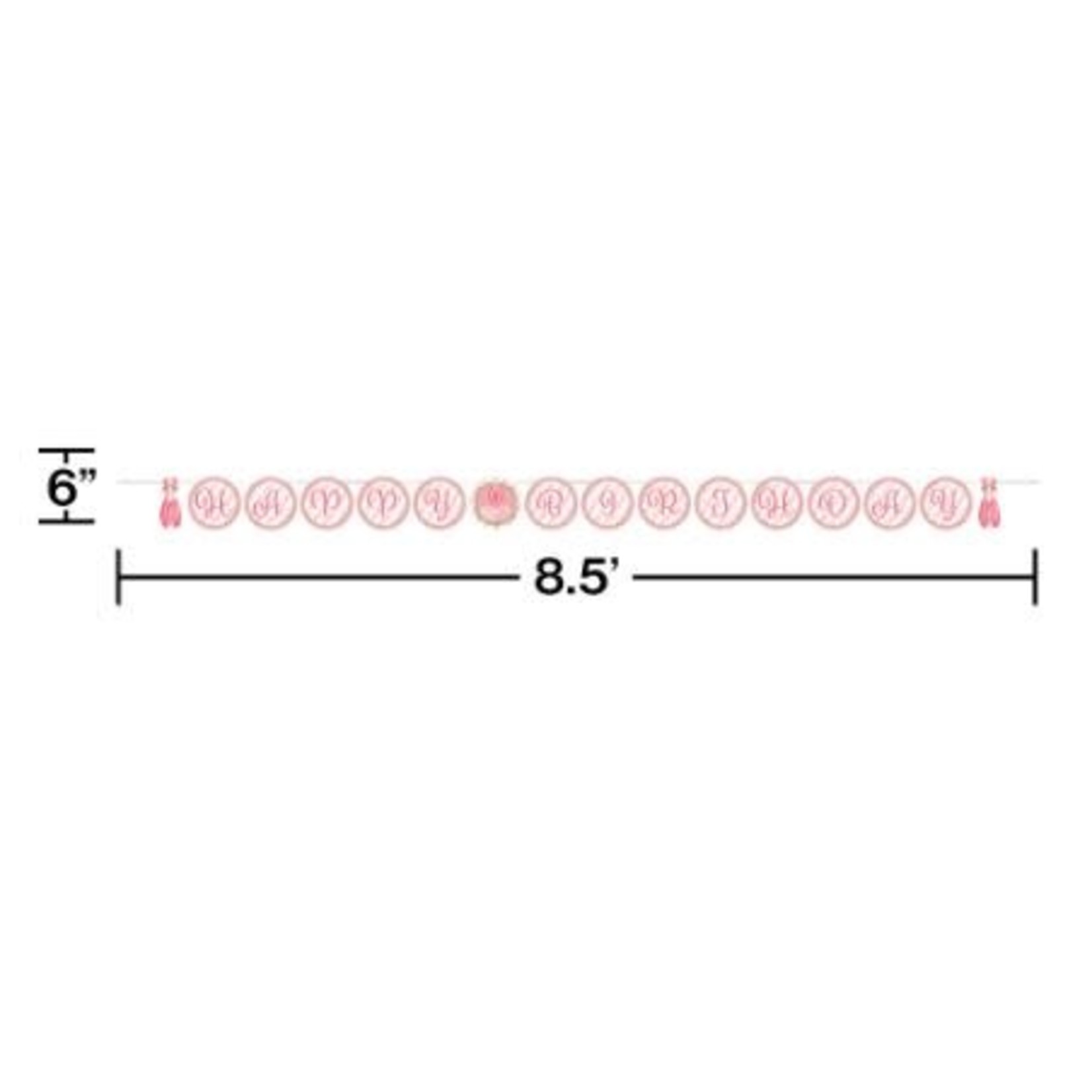 Twinkle Toes Shaped Ribbon Banner 1ct