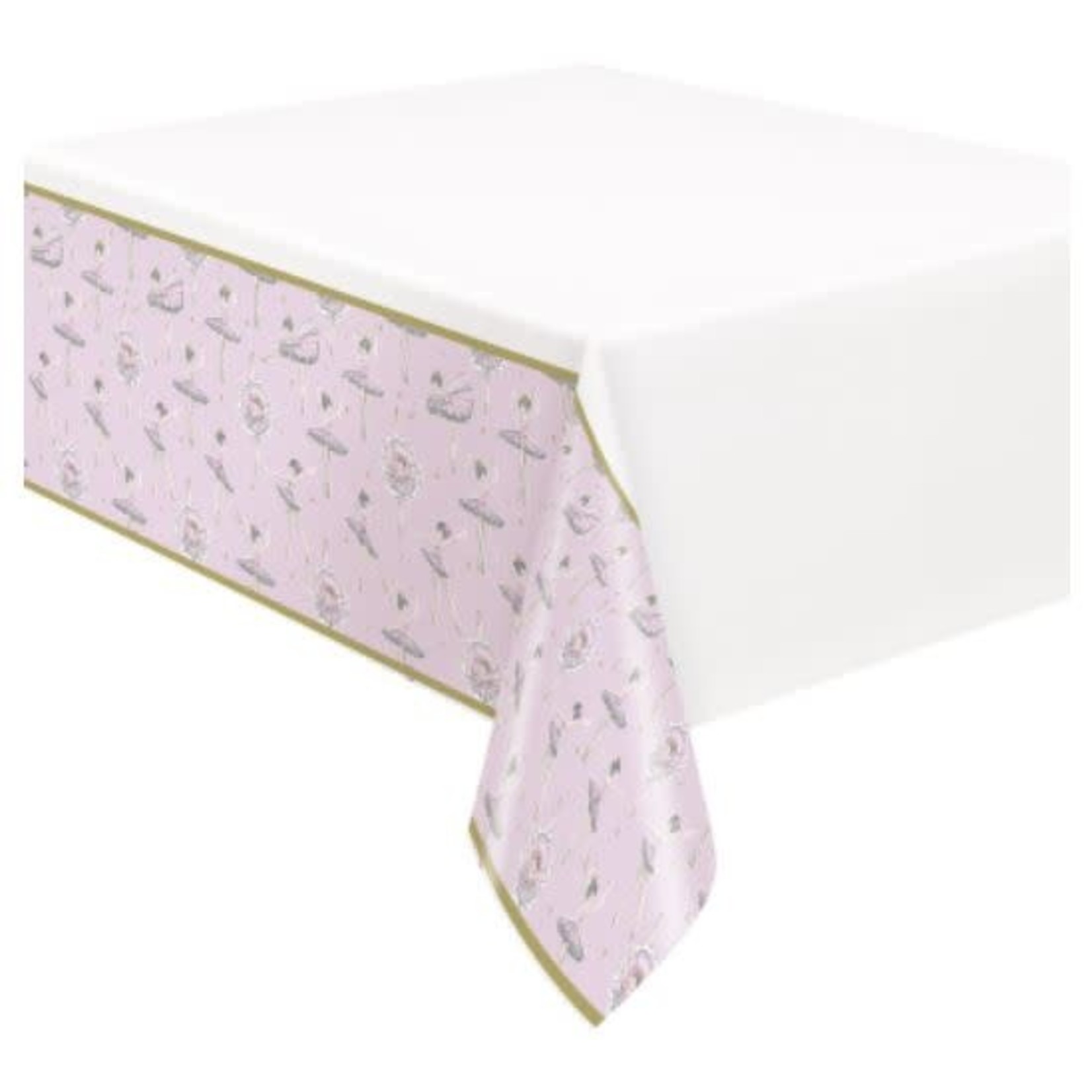 Ballerina Pink & Gold Plastic Tablecover