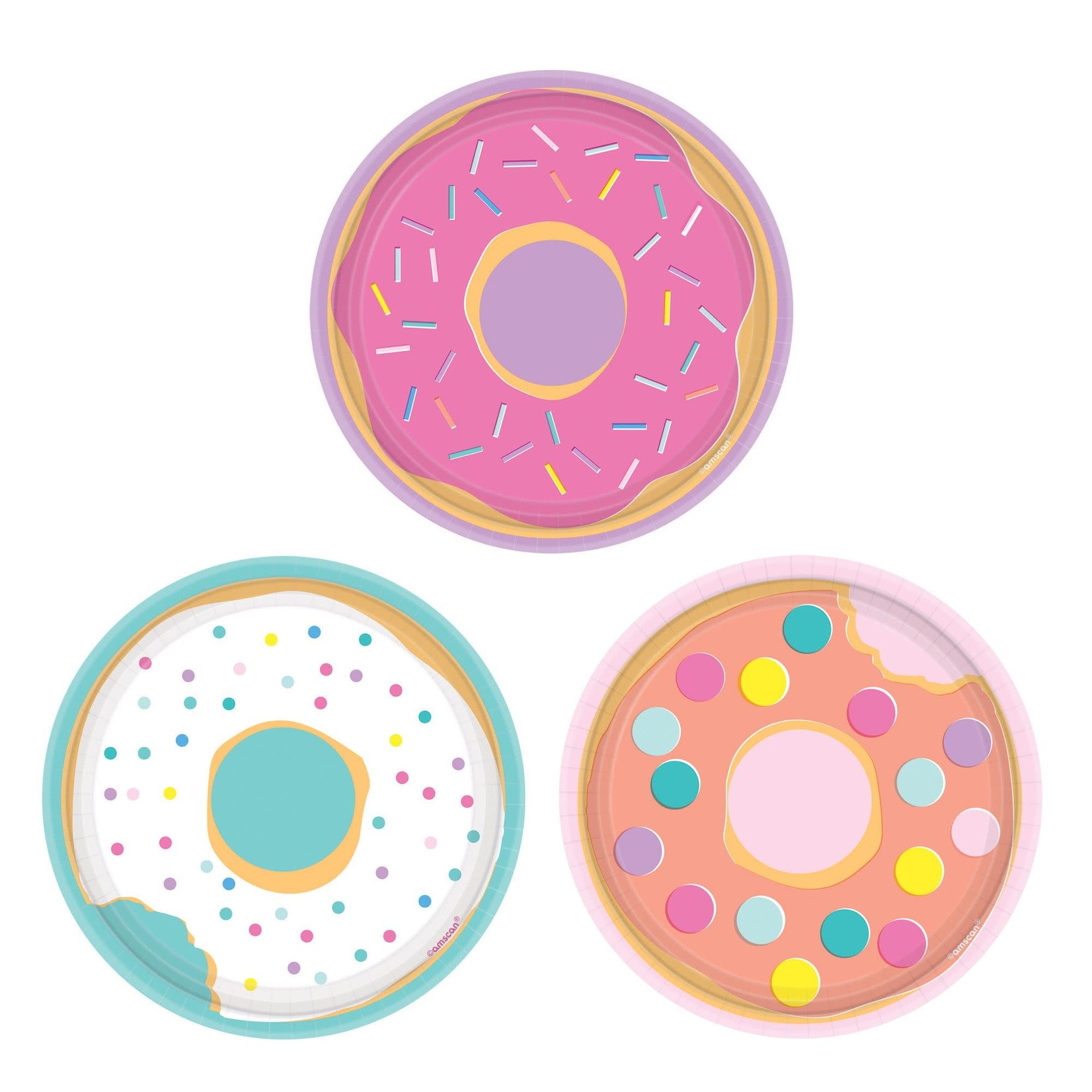 Donut Party 7" Plates 8pcs