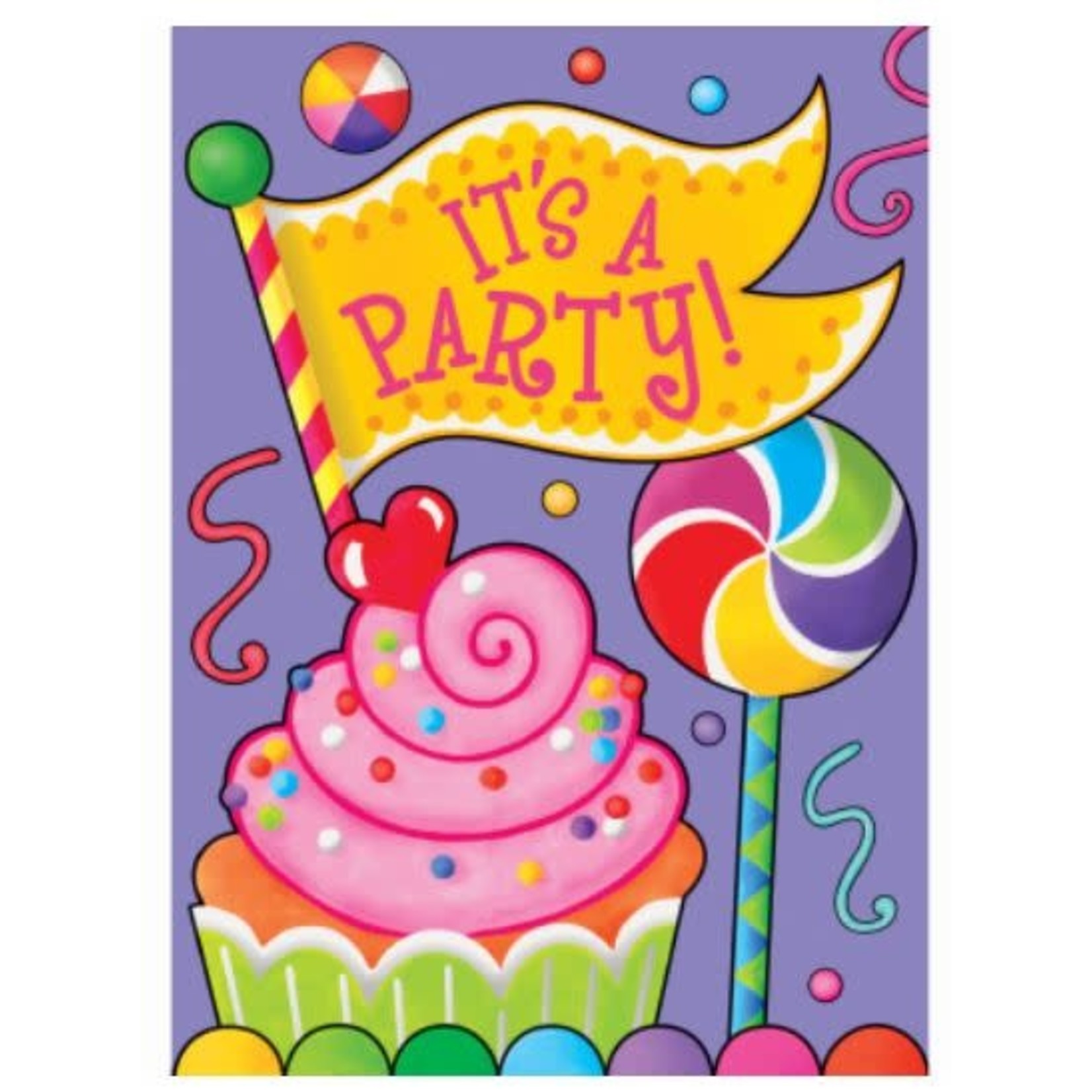 Candy Party Invitations 8pcs