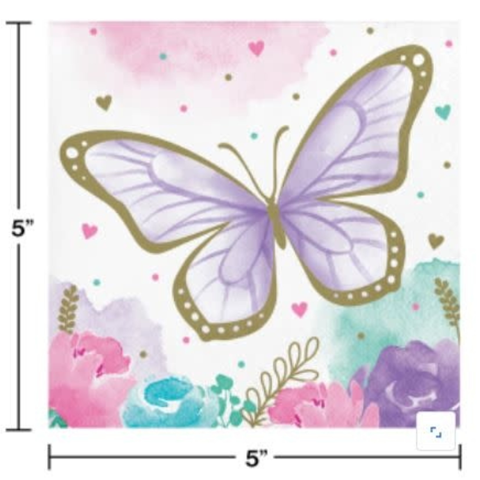 Butterfly Shimmer Napkins 16pcs
