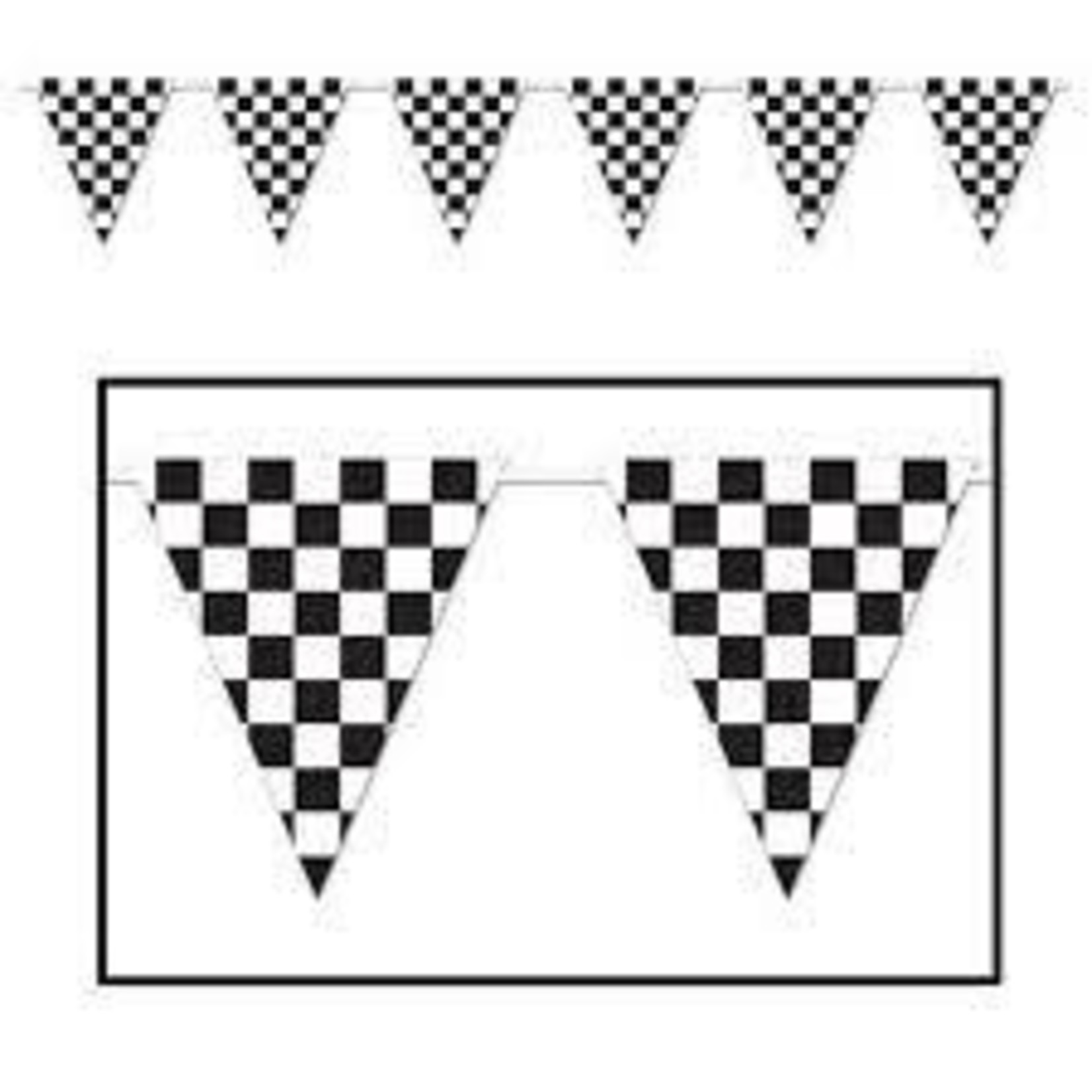 Checkered Giant Pennant Banner
