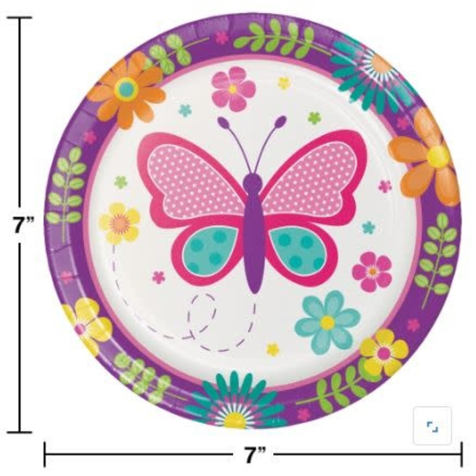 Butterfly Garden 7" Plates 8pcs