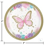 Butterfly Shimer 7" Plates 8pcs